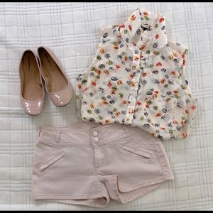 Comfy blush shorts.